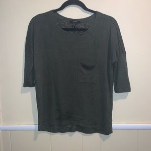 F21 3 quarter shirt green